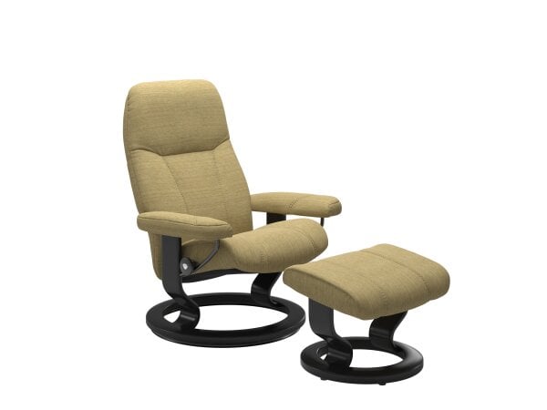 Stressless® Consul (M) Classic Base Recliner with Ottoman Recliners Stressless