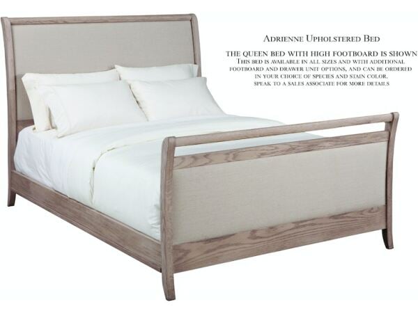 Adrienne Upholstered Bed with High Footboard Beds Customizable