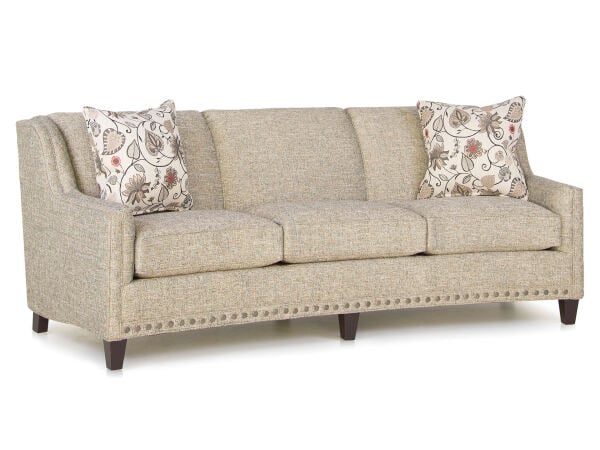 Curved Sofa with Nail Head Trim Sofas Customizable