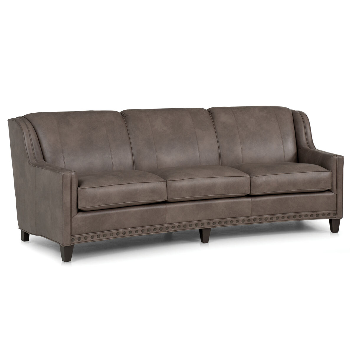 Curved Sofa with Nail Head Trim Sofas Customizable 4