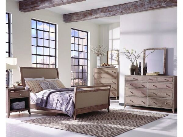 Adrienne Upholstered Bed with High Footboard Beds Customizable 6