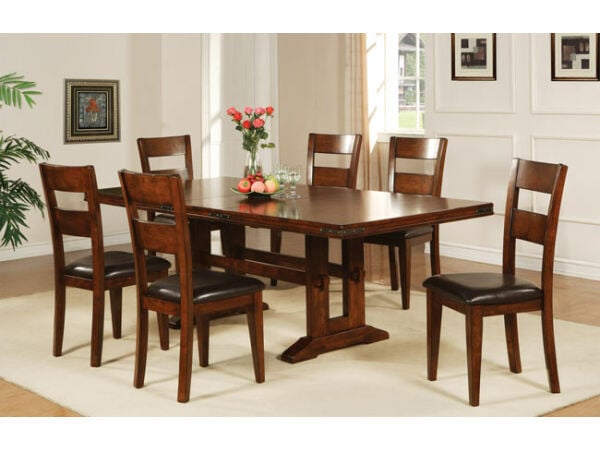 Mango 92″ Trestle Table with 18″ Butterfly Leaf Dining Tables Winners Only
