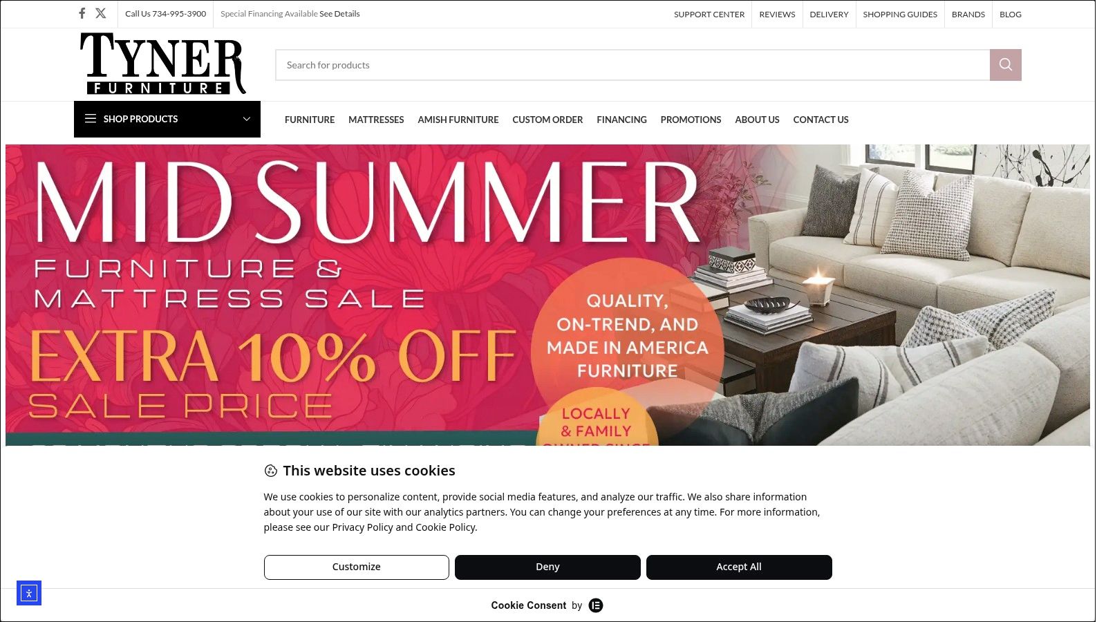 Screenshot from https://tynerfurniture.com