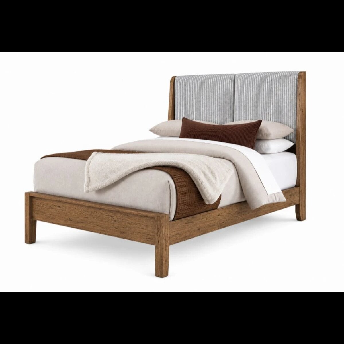 17b5e7c897da7d7da370232b3424c231 Mercer Street Shelter Upholstered Bed-grey Stripe - 862-553-355-054-722 - Image 1