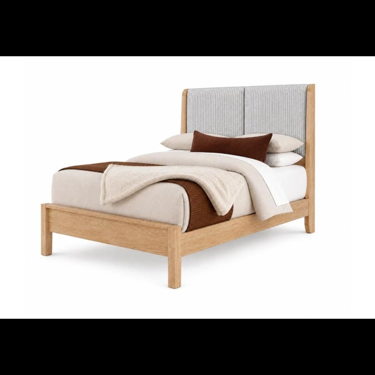 28fa5095c2d3b7192e07a54be4a561f8 Mercer Street Shelter Upholstered Bed-grey Stripe - 864-553-355-054-722 - Image 1