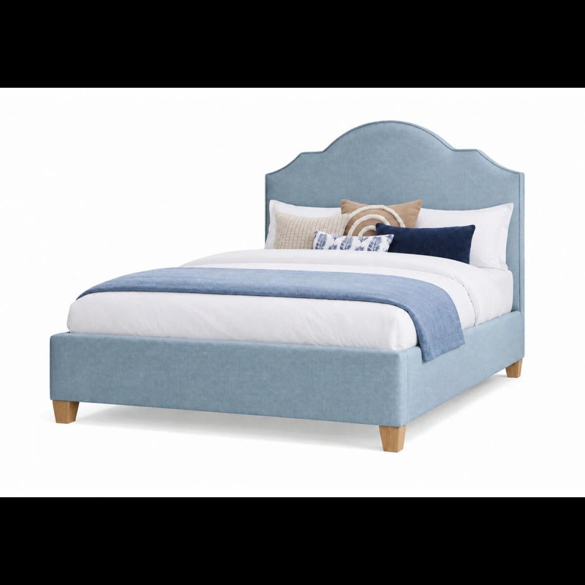 5ee46871343b69435f135a700393d295 Tide & Timber Queen Ocean Blue Upholstered Bed - 830/831/834/835-551U - Image 1