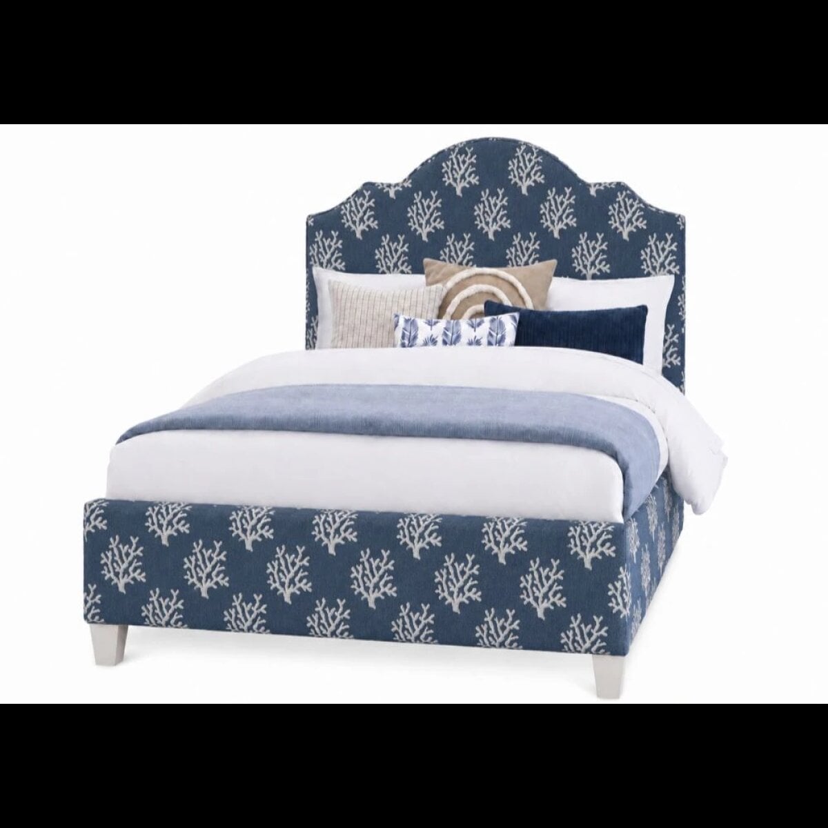 7b0302fa9f99bd3c1b10e48f8f3f29be Tide & Timber Full Blue Coral Upholstered Bed - 830/831/834/835-441C - Image 1