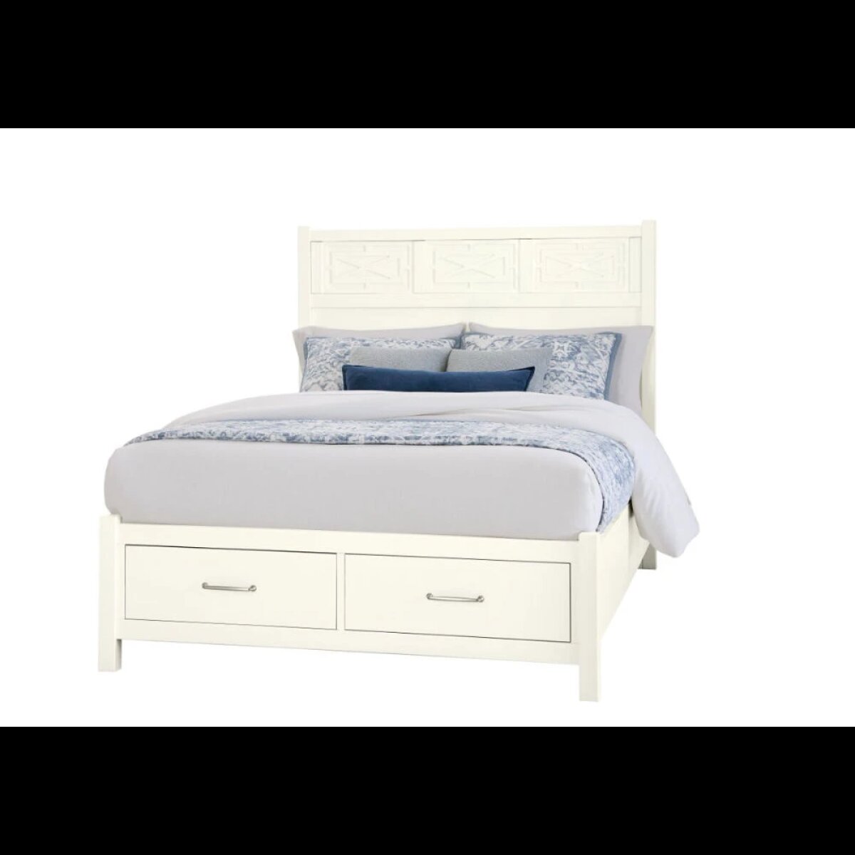 ad70425e42f90fb7c4bcf9647d05623e Tide & Timber Queen Fretwork Bed With Storage Footboard - 834-557-050B-502-555T - Image 1