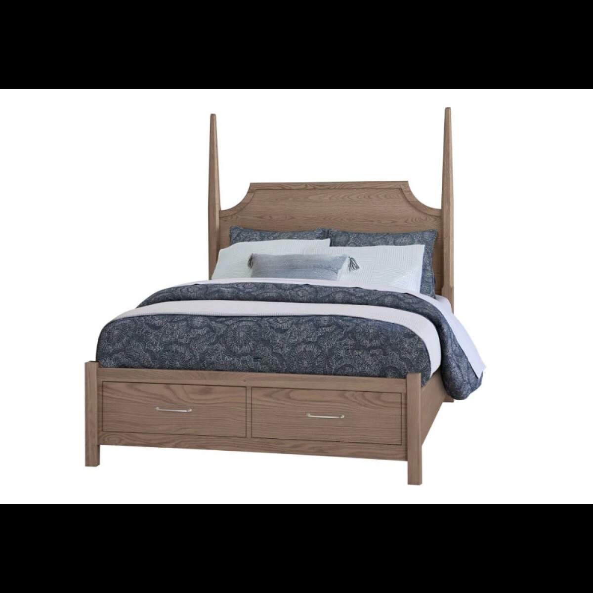 bf0fc4dfed551a7cd2ddc4b4a4787984 Tide & Timber Queen Pencil Poster Bed With Footboard Storage - 831-558-050B-502-555T - Image 1