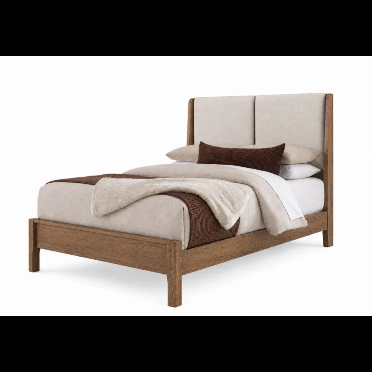 e0a165ec83739f54f32b6157d1b86843 Mercer Street Shelter Upholstered Bed-ecru - 862-553-355-051-722 - Image 1