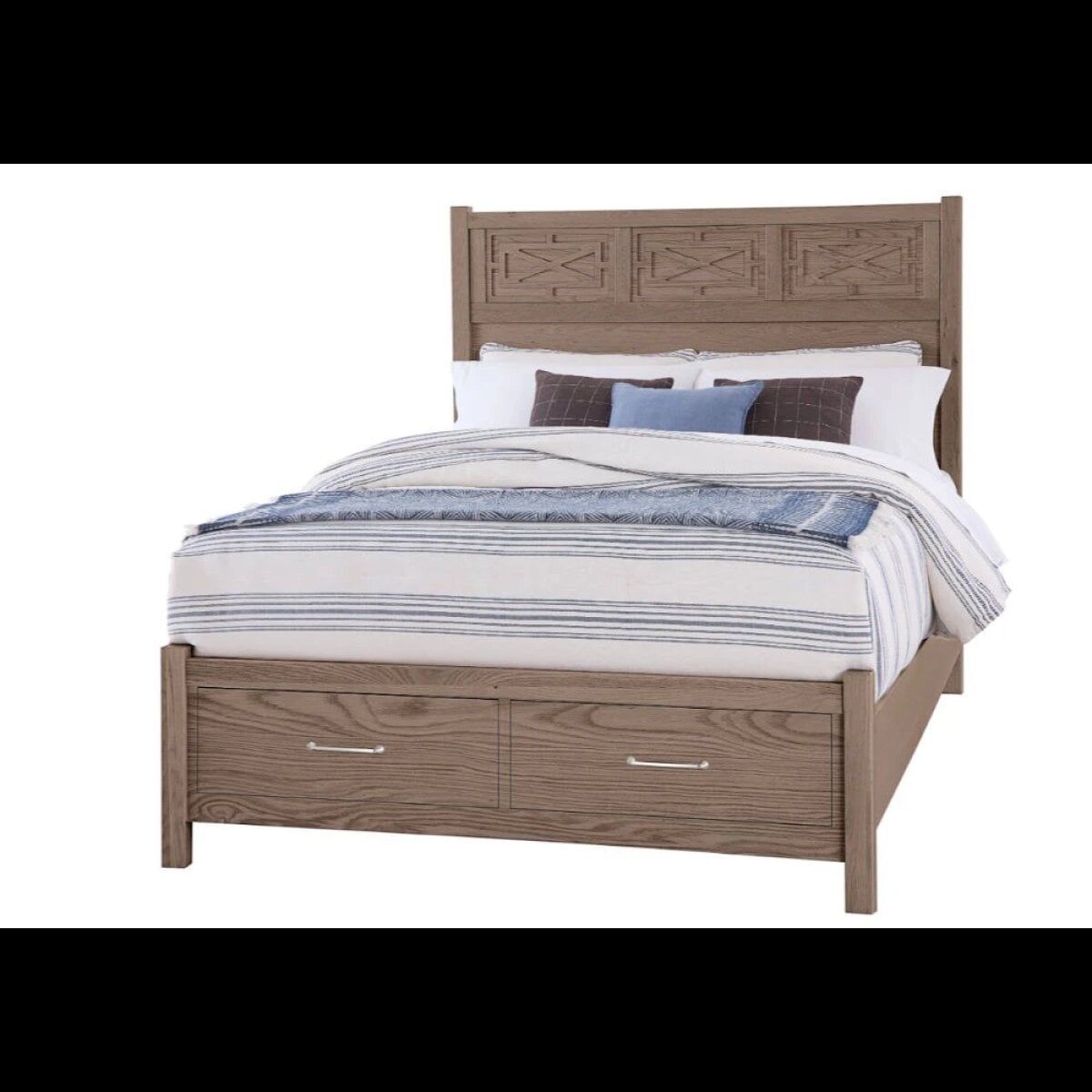 f77d6856a896744436cb3c7b02aa67ff Tide & Timber Queen Fretwork Bed With Storage Footboard - 831-557-050B-502-555T - Image 1